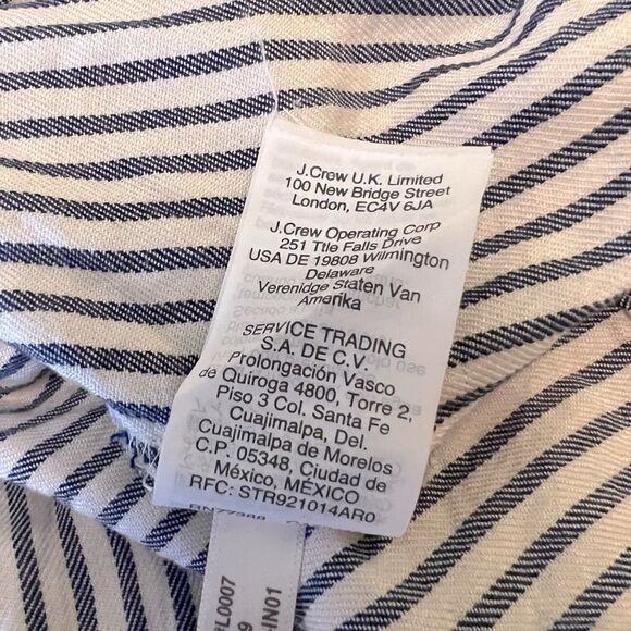 Madewell Novel Tie-Front Top in Stripe Cream Navy Boho Preppy Layering Size XS - Picture 10 of 11